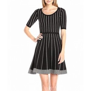 Gabby Skye Beige Womens Striped Sweater Dress